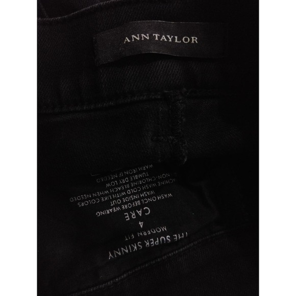 Ann Taylor Modern Fit Black Blue Colorblock Super Skinny Jeans Women's Size 4 - Picture 7 of 8